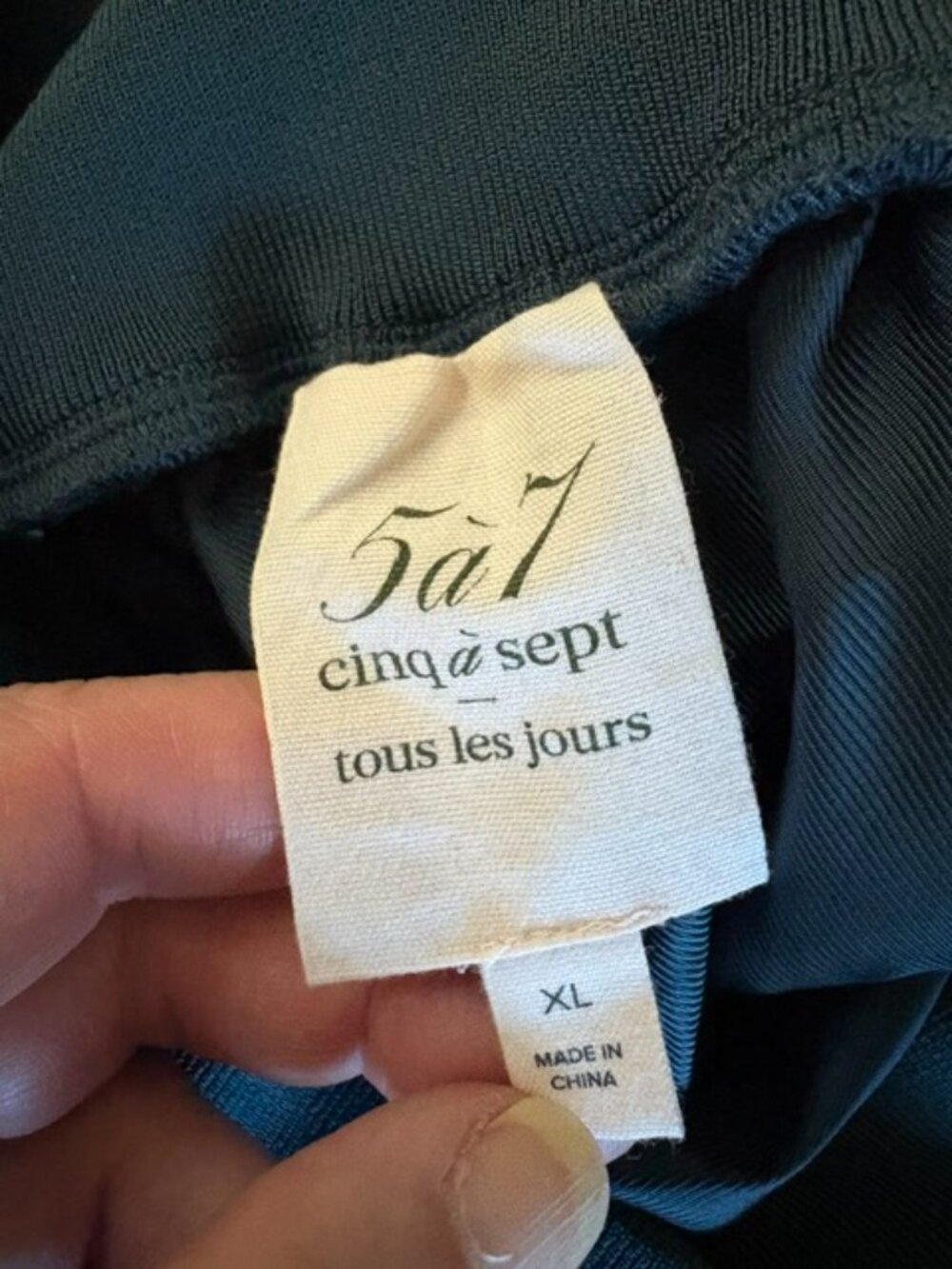 5 a 7 Cinq a Sept Tous Les Jours "Giles" Cupro Jogger Size XL Peacock MSRP $265 - Picture 2 of 3